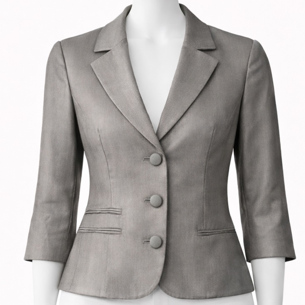 Gray Women's Linen Blend Blazer by Teenflo